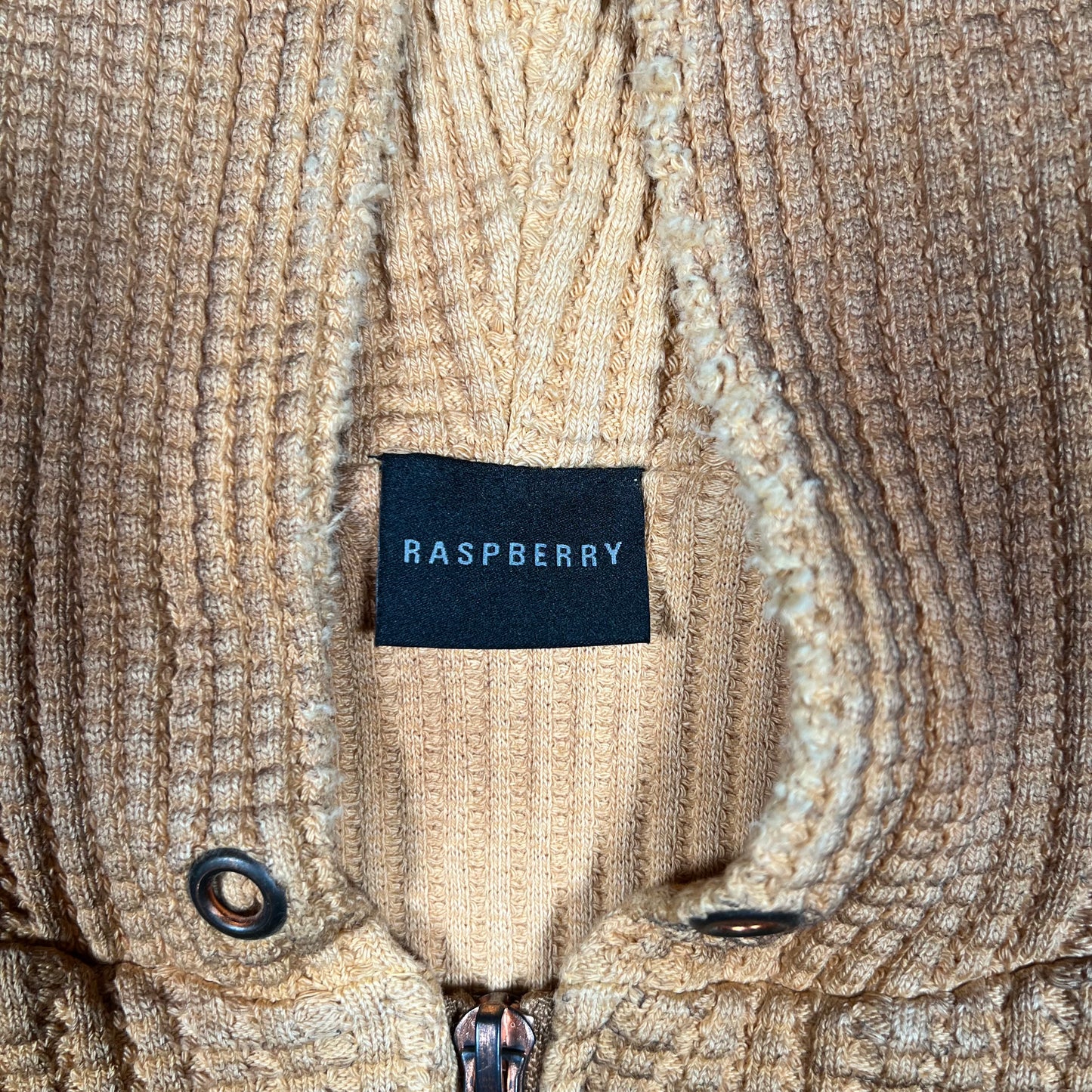 GV Gallery Raspberry Hills Waffle Dyed Heavy Thermal Zip Up Hoodie Size Small NEW x17228