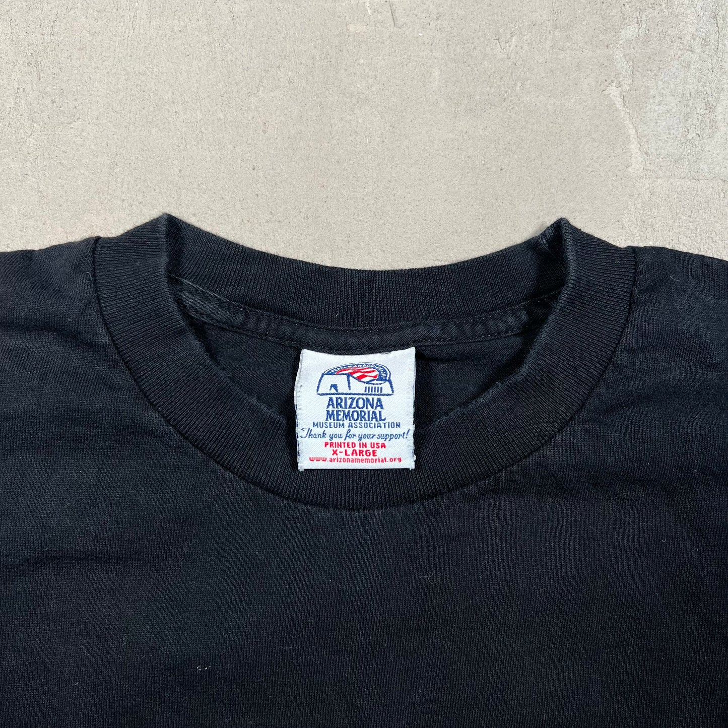 Y2K USS Arizona Memorial Oearl Harbor Black Tee Size XL USED v19264