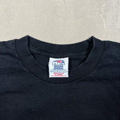 Y2K USS Arizona Memorial Oearl Harbor Black Tee Size XL USED v19264