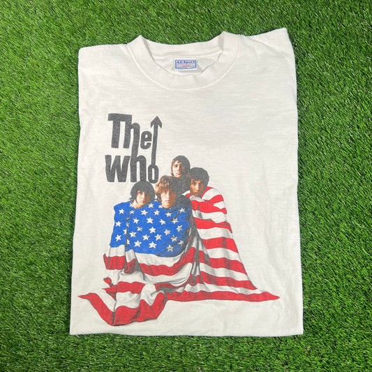 2002 The Who North American Tour White Tee Size Large USED v18219