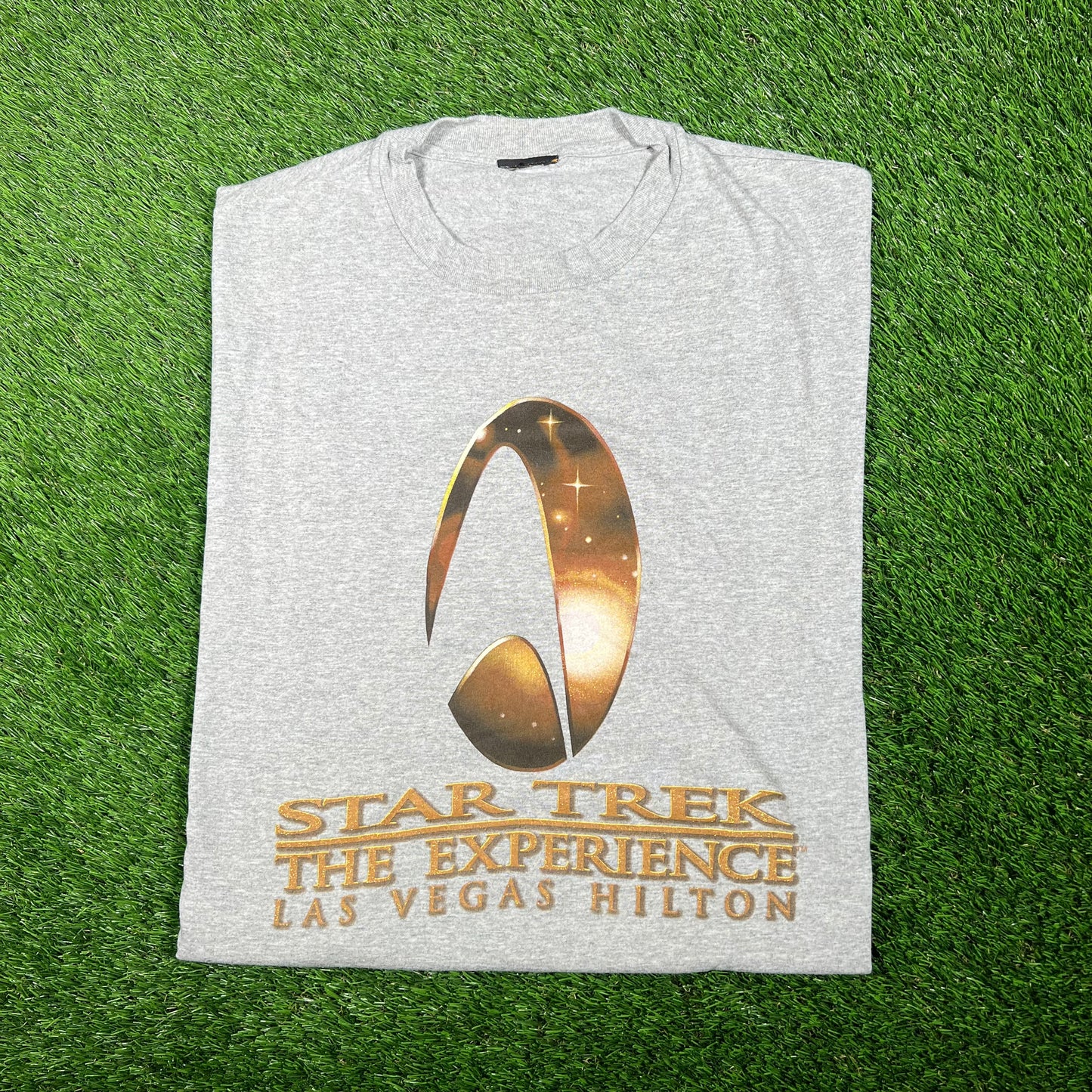 Y2K Star Trek "The Experience" Grey Tee Size XL USED v17543