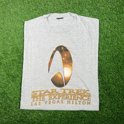 Y2K Star Trek "The Experience" Grey Tee Size XL USED v17543