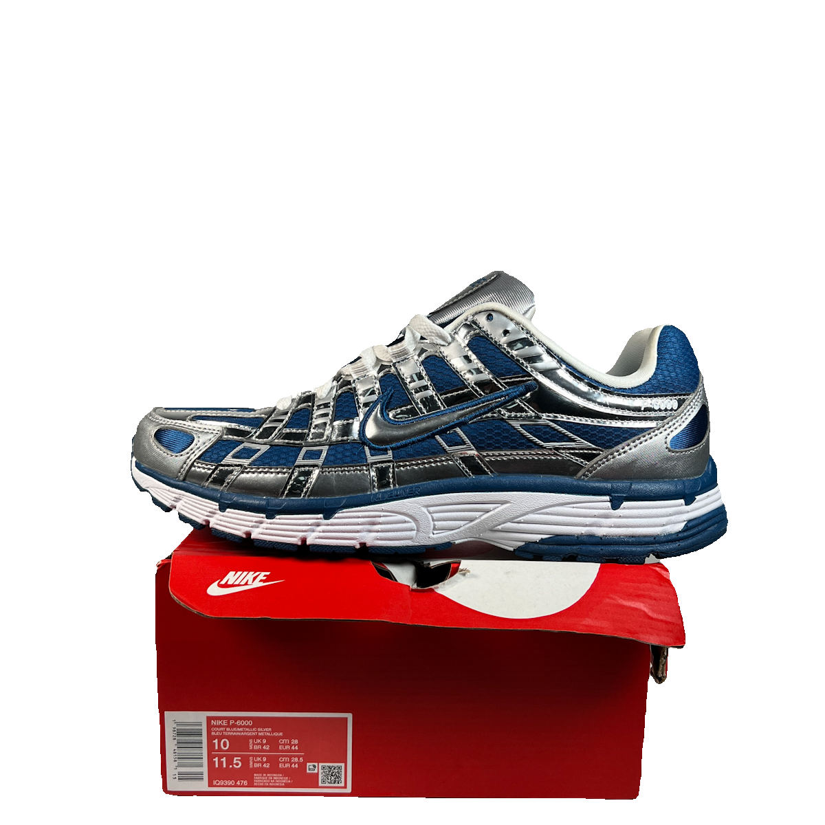 Nike P-6000 Court Blue Metallic Silver (2026) Size 10 USED s23140