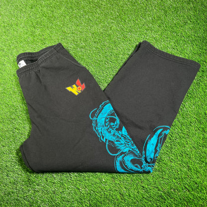 Warren Lotas Dragon Leg Print Black Sweatpants Size XXL USED x16074
