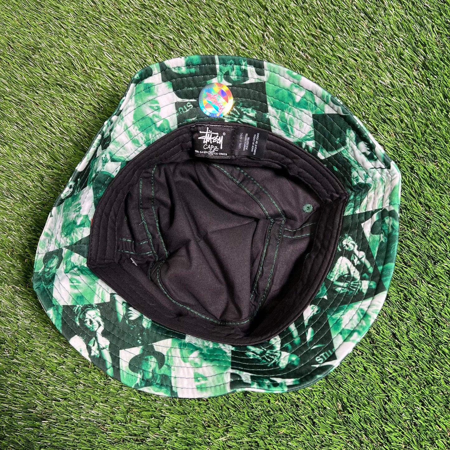Stussy Green Love Laura Bucket Hat NEW x15908