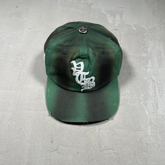 Vertebrae Distressed Green Hat USED x17393