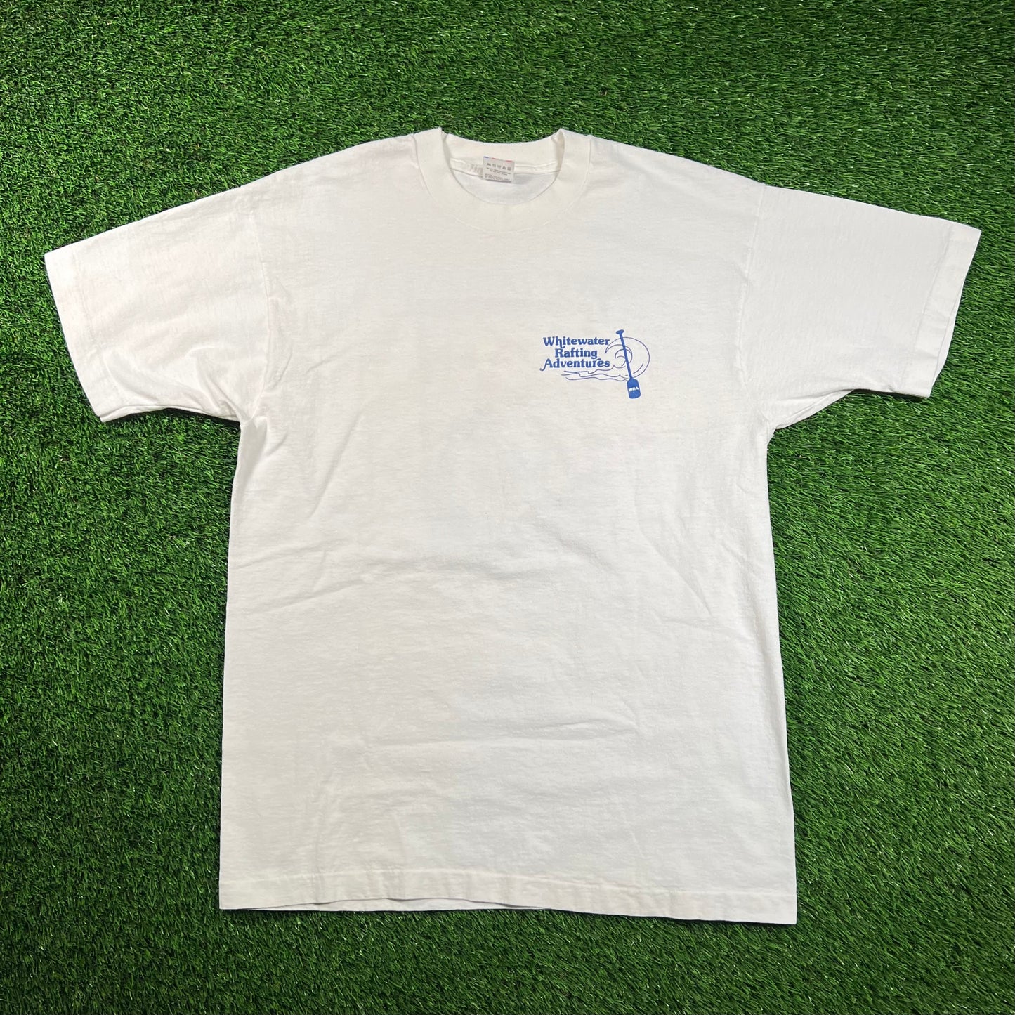 1992 Whitewater Rafting "Mona Lisa" Tree White Size Large USED v18446
