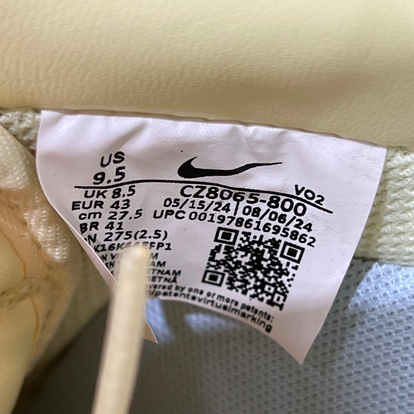 Nike Air Force 1 Drake Nocta Certified Lover Boy Citron Tint (2024) Size 9.5 USED 20186