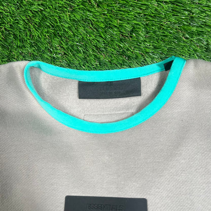 Essentials FOG Fear of God Stone Crewneck w/ Teal Collar Size Medium NEW x16149