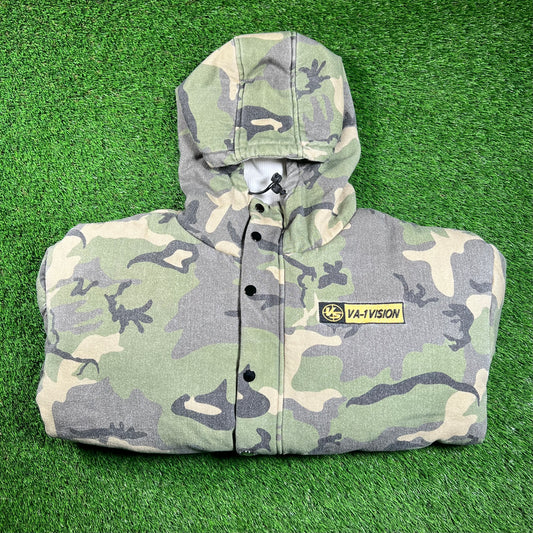 Vale Va-1 Green Woodland Camo Puffy Jacket Size Medium NEW x16334