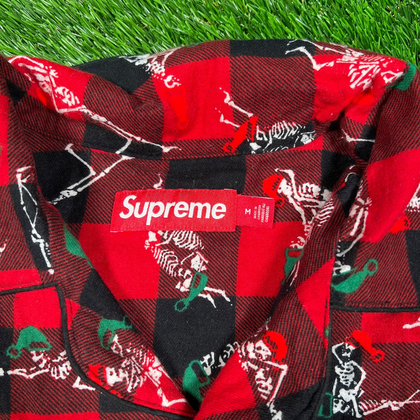 Supreme Hanes Red Holiday Pajama Shirt (2025) Size Medium USED x16733