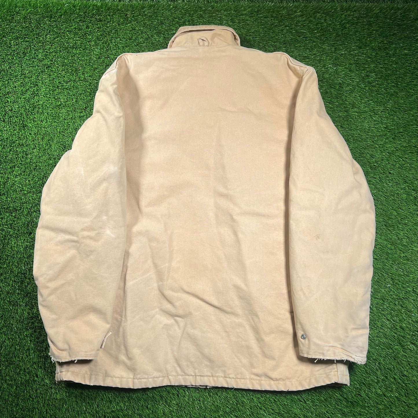 1990s Carhartt Union Made Khaki Field Coat Size Large USED