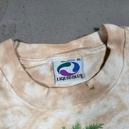 1990s Liquid Blue Rainforest AOP Size XL USED v19513