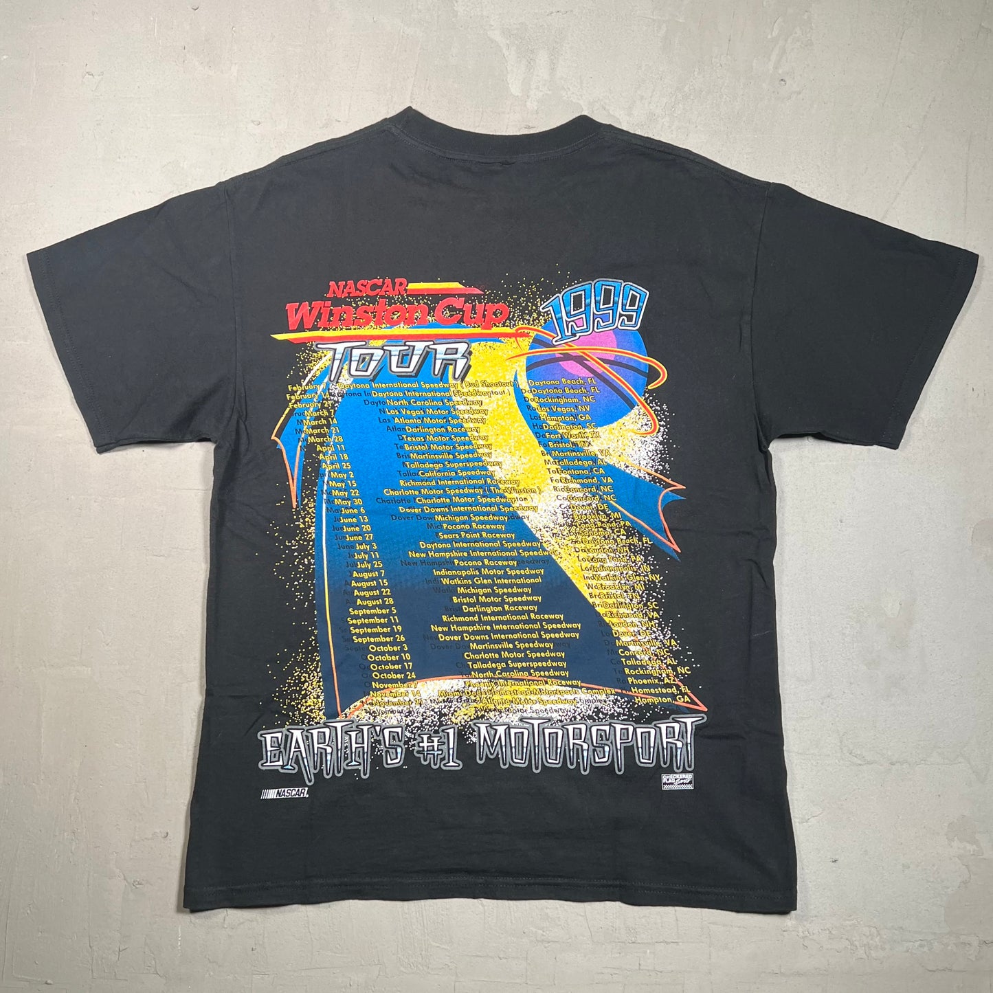 1999 Nascar Winston Cup Tour Racing Black Tee Size Large USED v15864
