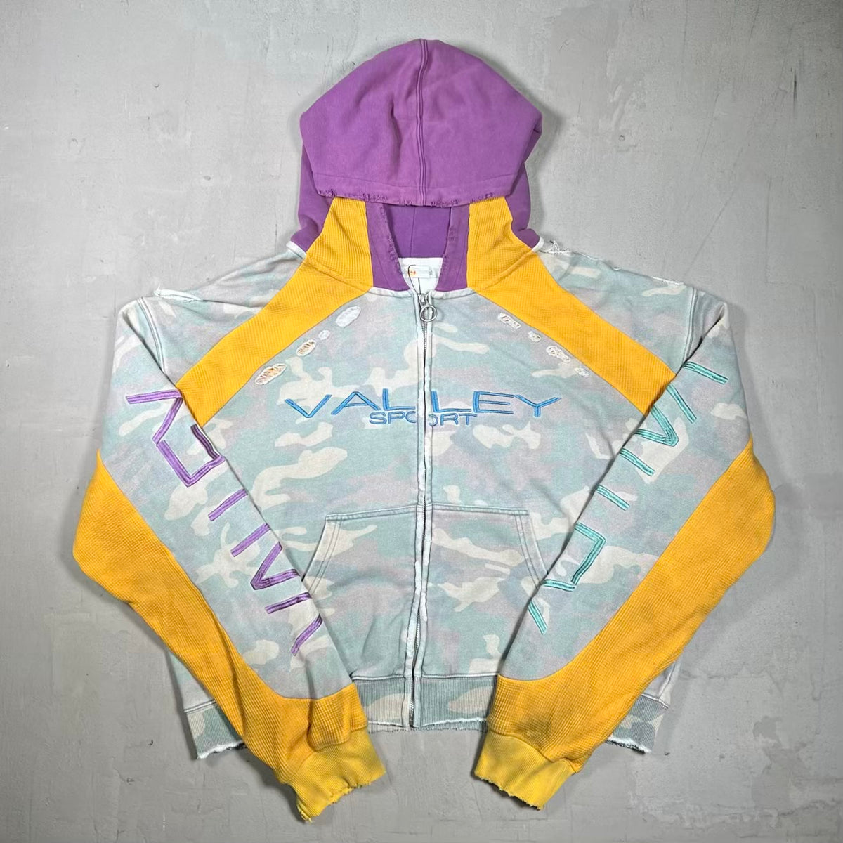 Vale Boiler Room Camo Thermal Zip Up Hoodie Size XL NEW x18511
