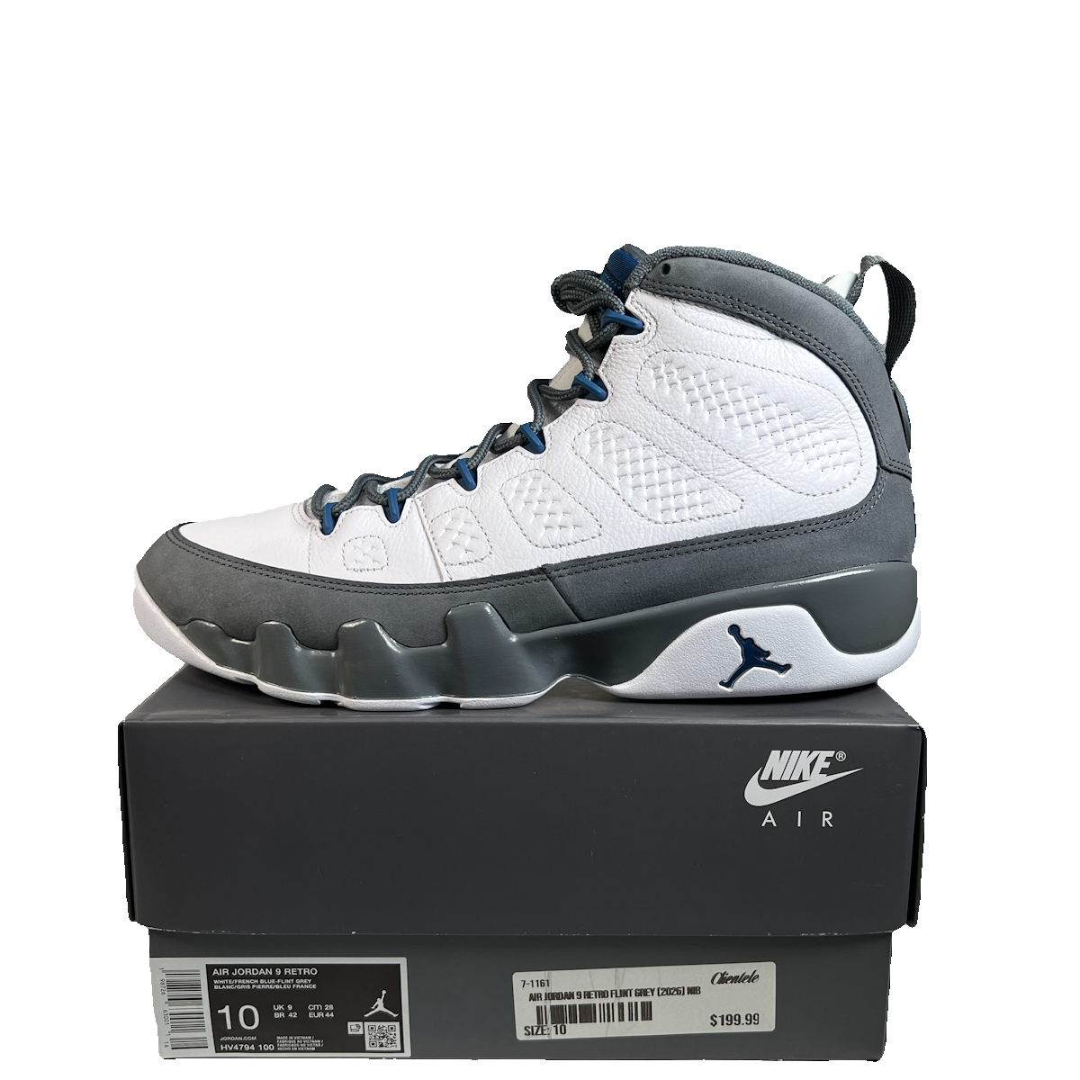 Jordan 9 Flint Grey French Blue (2026) Size 10 USED s22862