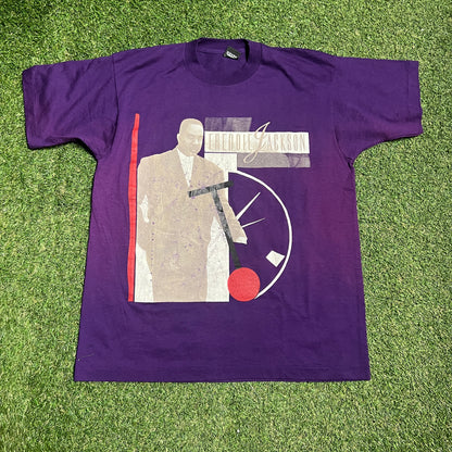 1990s Freddie Jackson Clock Purple Tee Size XL USED v16248