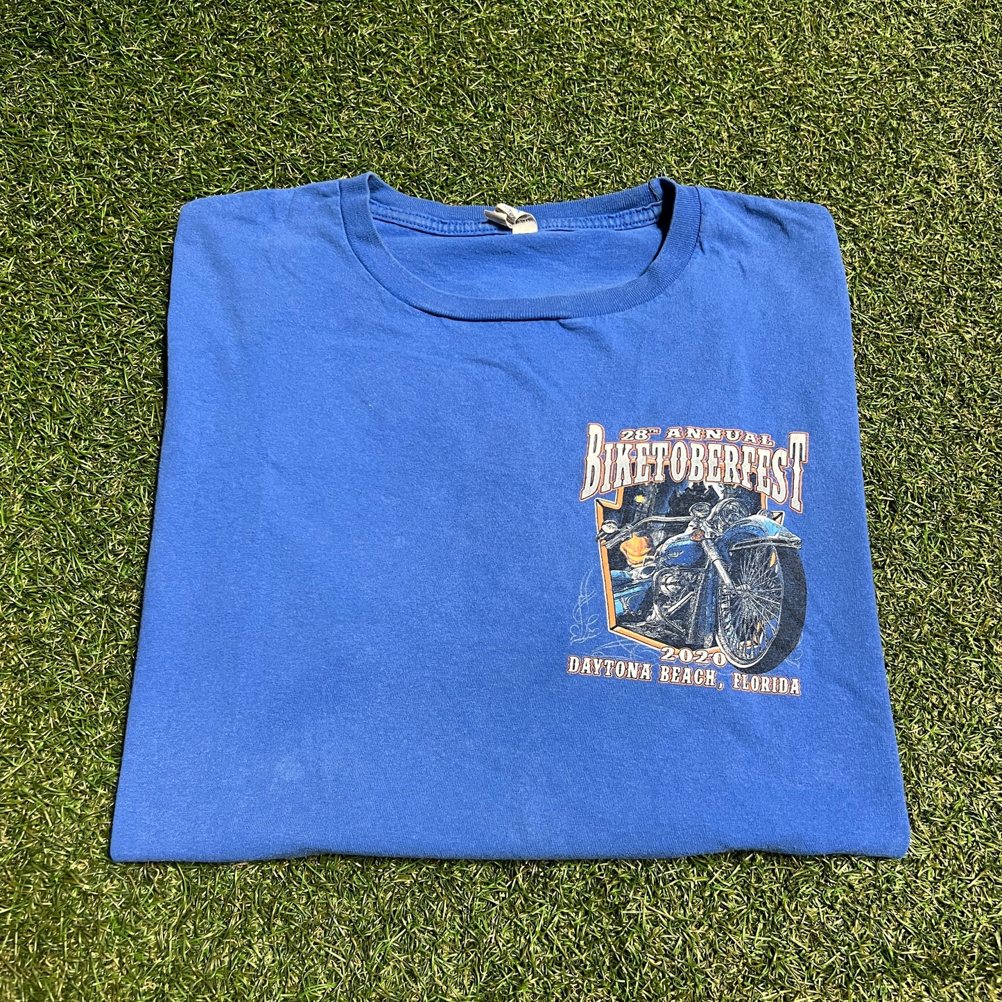 2020 Daytona Beach Biketoberfest Blue Tee Size XL USED v16487
