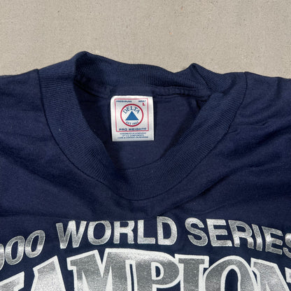 2000 New York Yankees Navy World Series Tee Size Large NEW v19273