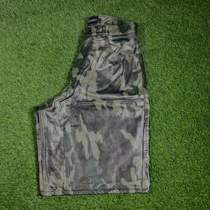 GV Gallery Raspberry Leather Camo Shorts Size Medium NEW x14277