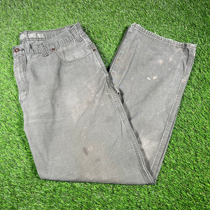 Dickies Relaxed Straight Work Wear Olive Pants Size 36x32 USED v16842