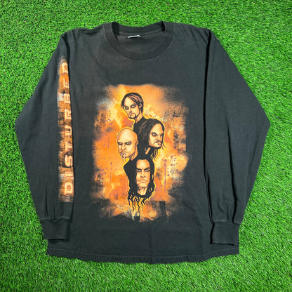 Y2K Disturbed Black Cartoon Longsleeve Size Medium USED v18441