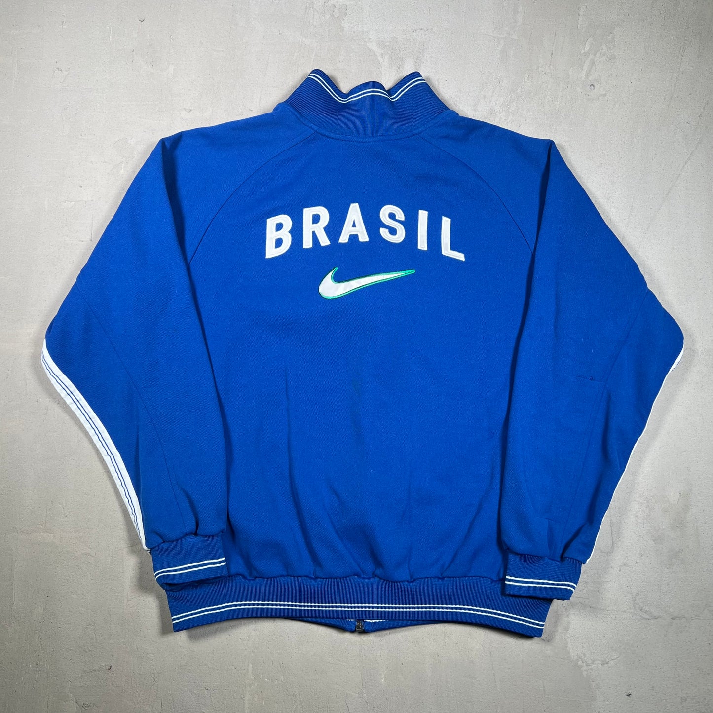 1990s Nike Brasil Blue Zip Up Track Jacket Size Medium USED v19311