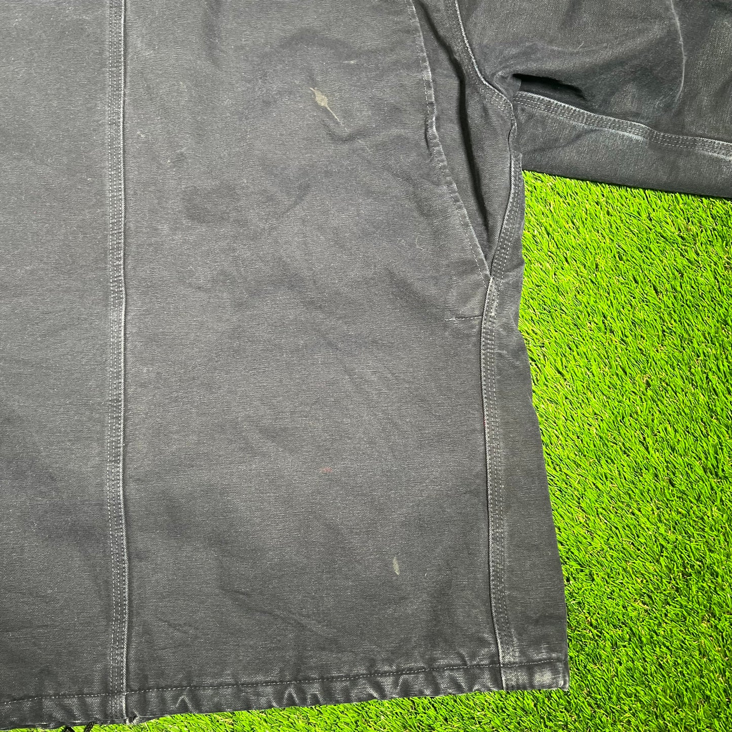 1990s Carhartt Bell Star Tower Workwear Navy Blue Jacket Size XL USED v18148