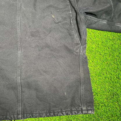 1990s Carhartt Bell Star Tower Workwear Navy Blue Jacket Size XL USED v18148