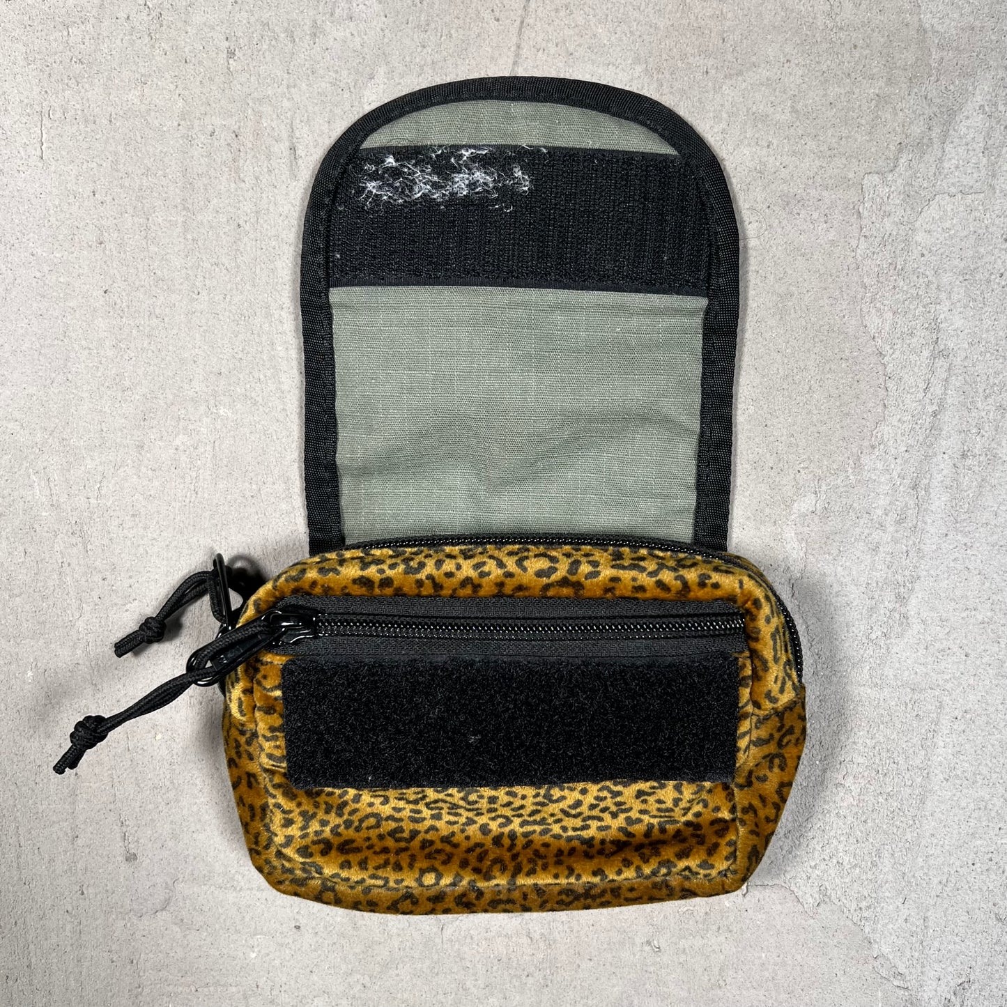 Supreme Velvet Mini Leopard Zip Bag USED x17593