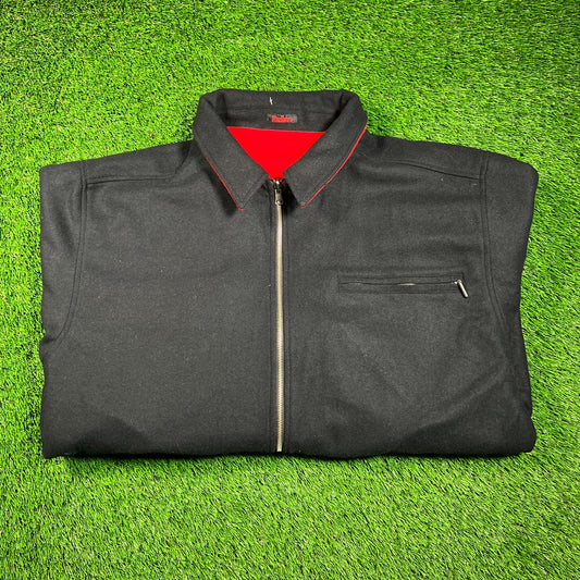 1990s Marlboro Reversible Red/Black Wool Jacket Size Large USED v18571