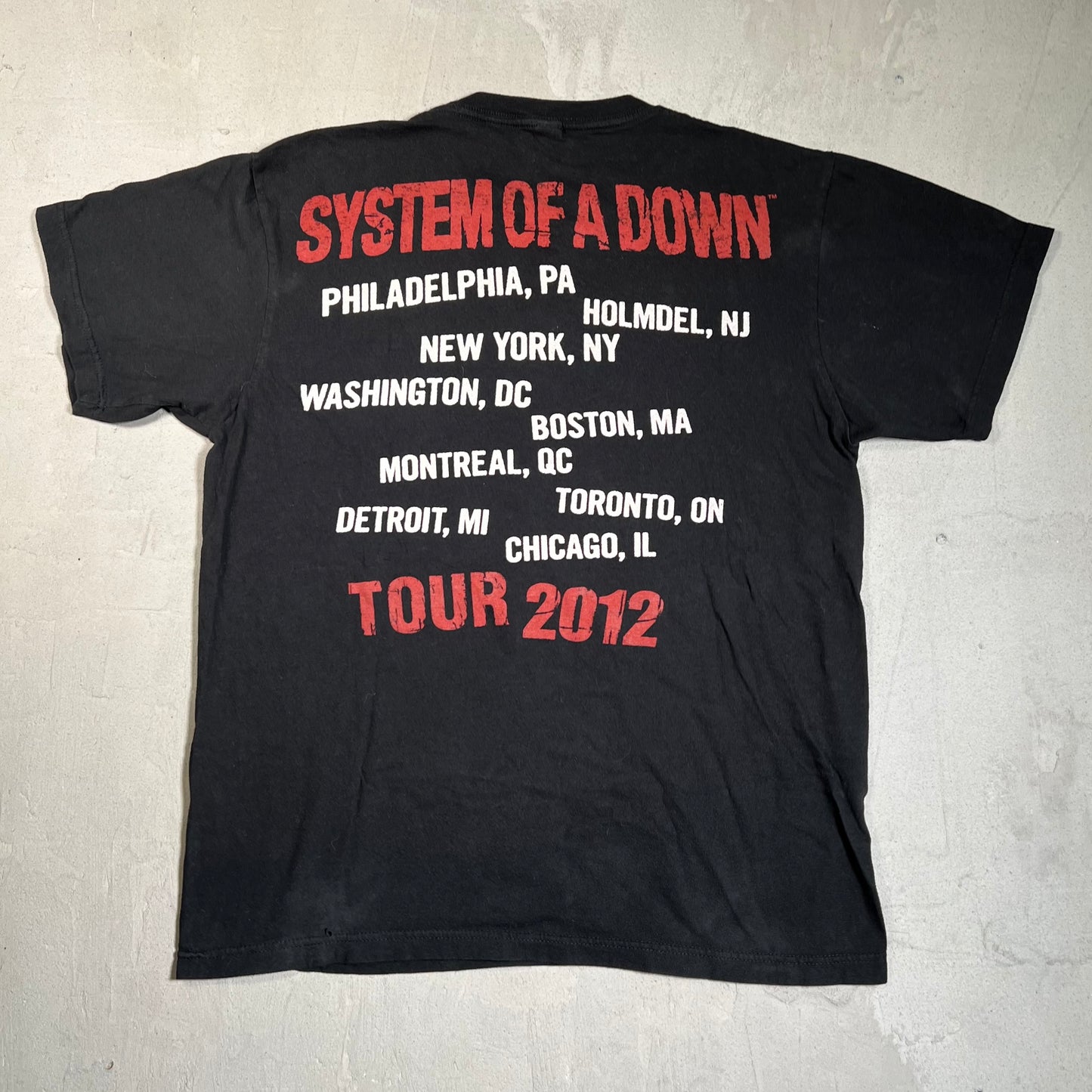 2012 System of A Down Black Tour Tee Size Medium USED v19583