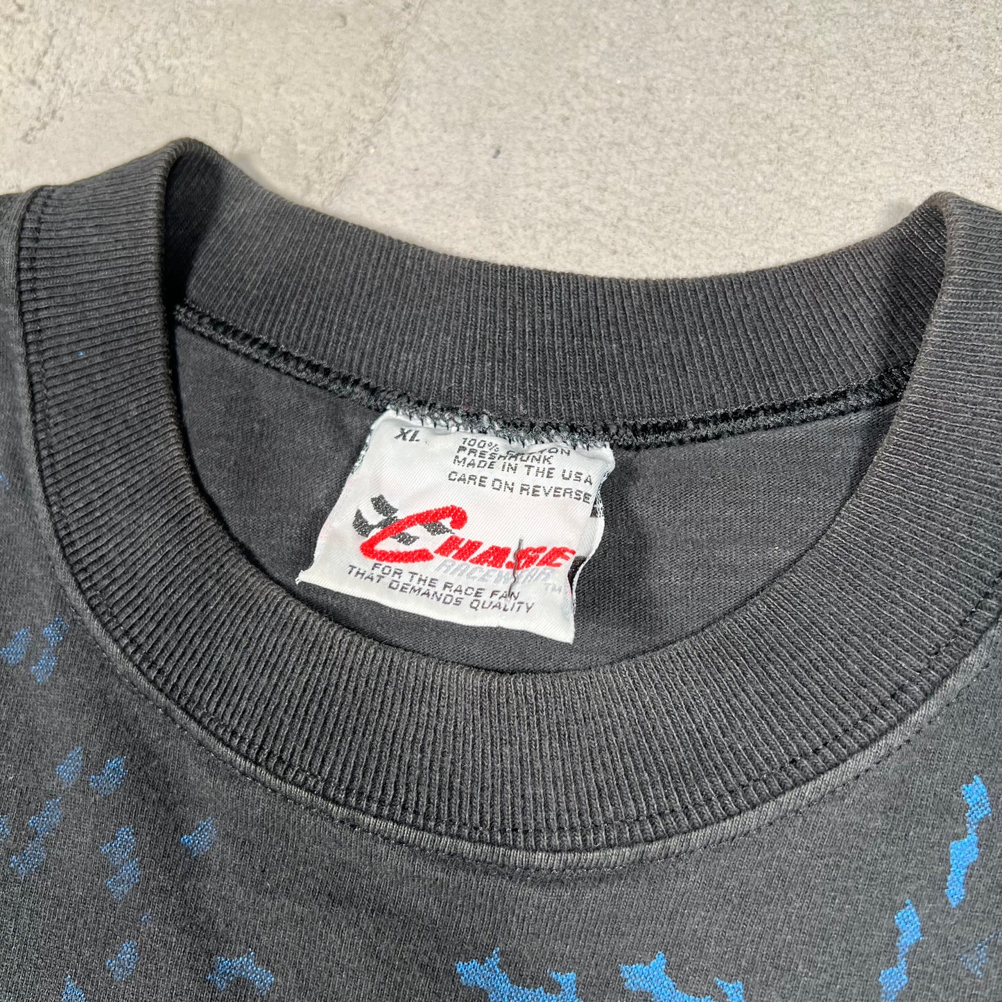 1990s The Man Dale Ernhardt Goodwrench AOP Black Tee Size XL USED v15927