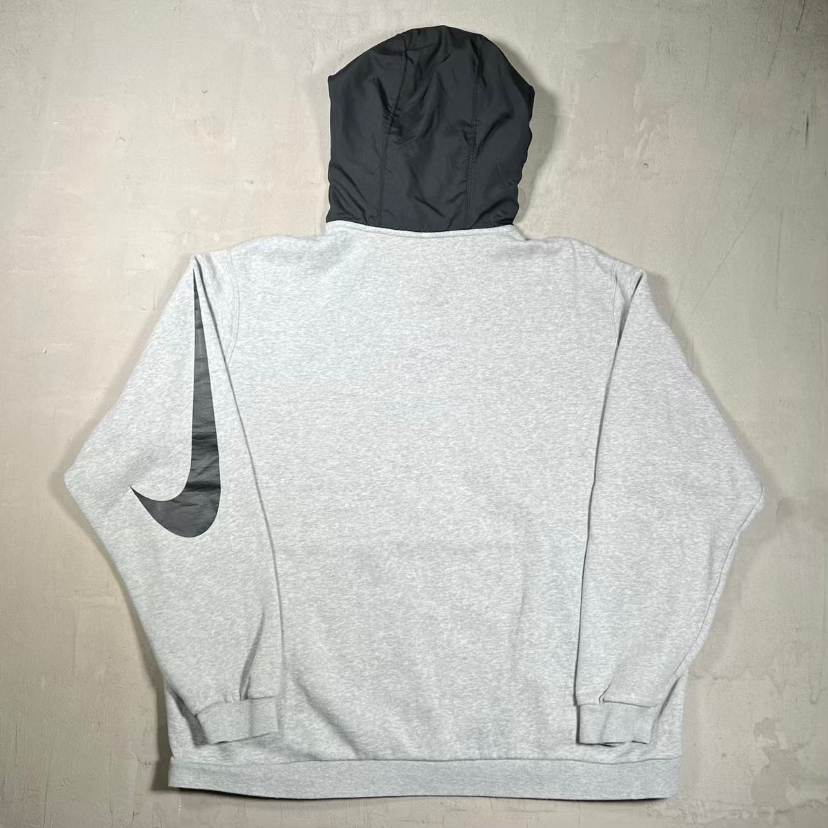 Nike Tech Grey/Black Sleeve Logo Zip Up Hoodie Size 3XL USED v20246