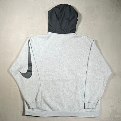 Nike Tech Grey/Black Sleeve Logo Zip Up Hoodie Size 3XL USED v20246