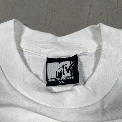 1993 MTV Rock n Jock Softball Challenge White Tee Size XL USED v17167