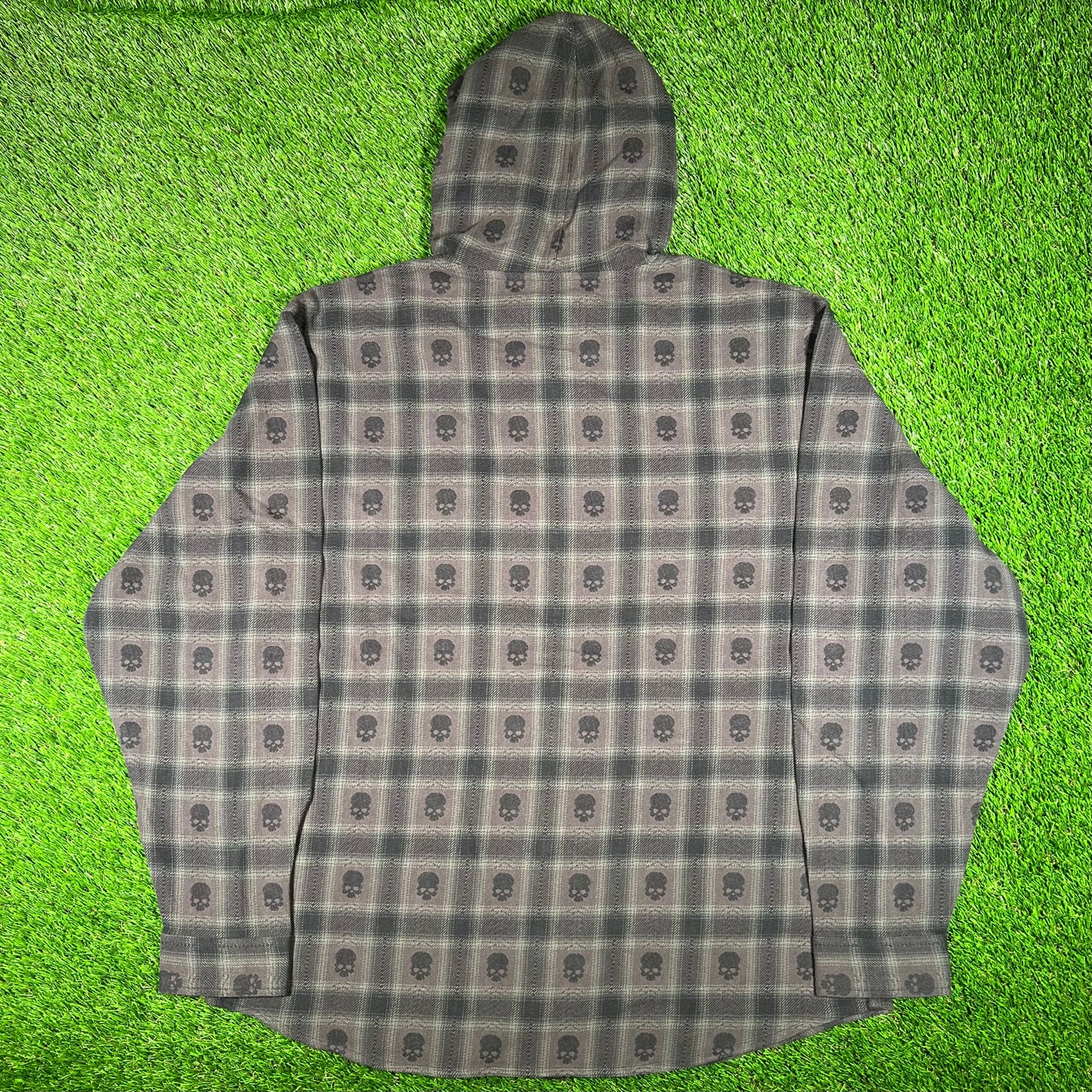 Supreme Number (N)ine Black Hooded Flannel Shirt Size XL NEW x15640