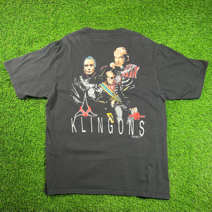 1991 Star Trek "Fleet vs. Klingons" Black Tee Size XL USED v18440