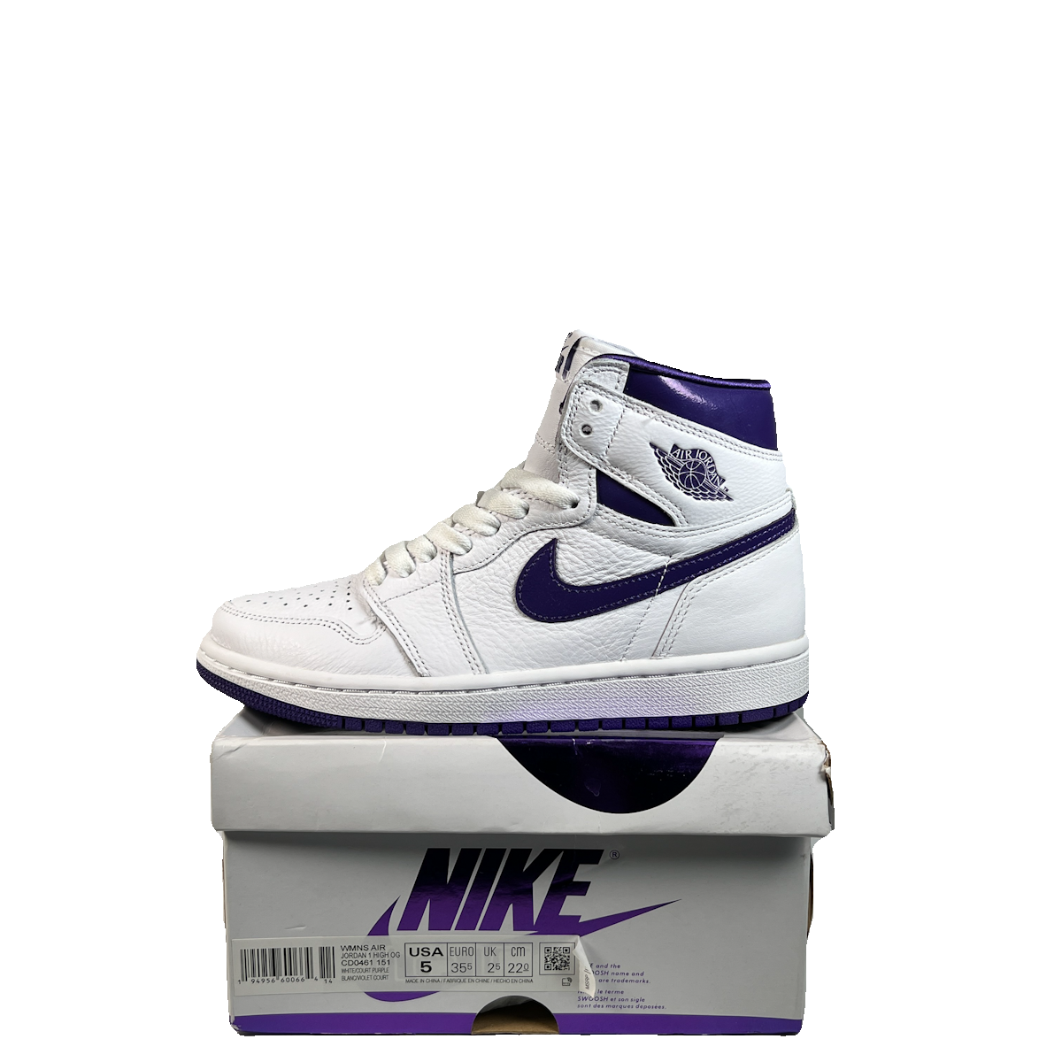 Jordan 1 High Court Purple (2021) Size 5 USED s22591