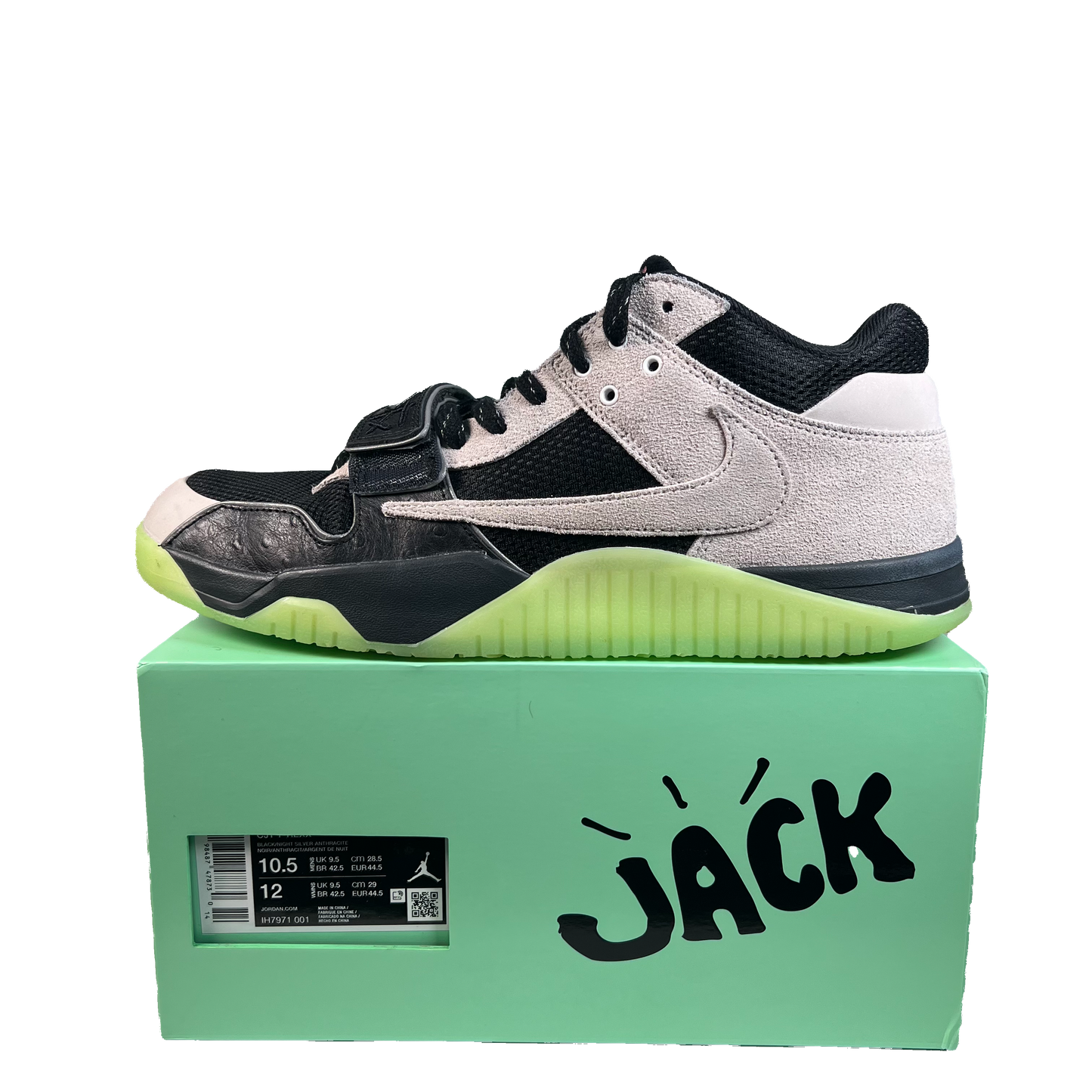 Jordan Jumpman Jack Travis Scott Chase B Black Night Silver (2025) Size 10.5 USED s22059