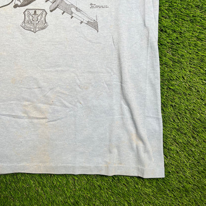 1981 Thunderbolt A-10 Fighter Jet Blue Tee Size Large USED v18325
