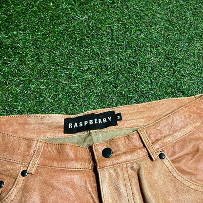 GV Gallery Raspberry Peace Leather Brown Shorts Size Medium NEW x13947