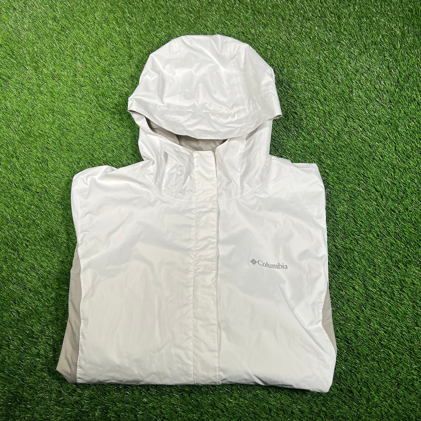 Columbia White Windbreaker Size XXL USED v17838