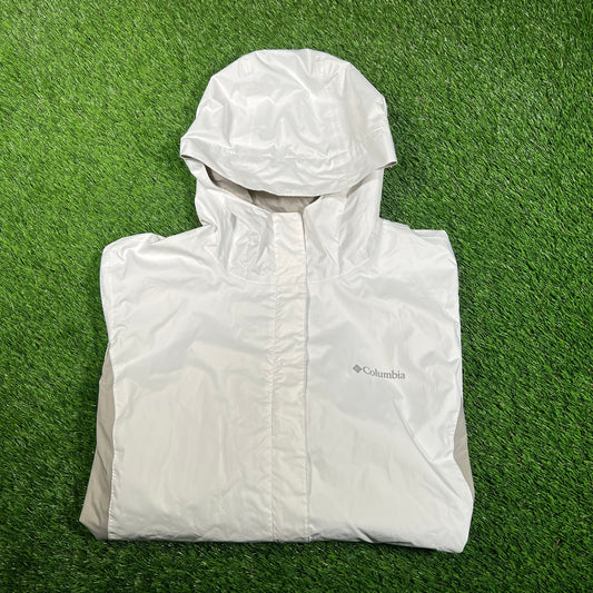 Columbia White Windbreaker Size XXL USED v17838