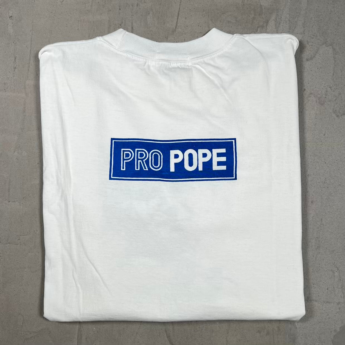 Y2K "Pro Pope" White Tee Size Large USED v19963