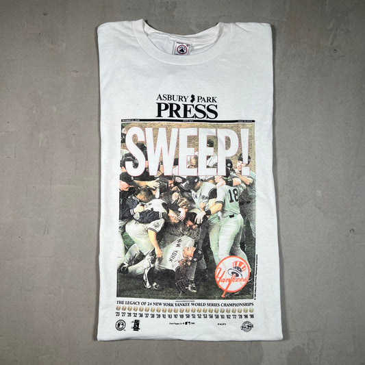 1998 Asbury Press Yankees "Champs" White Tee Size XL USED v19103