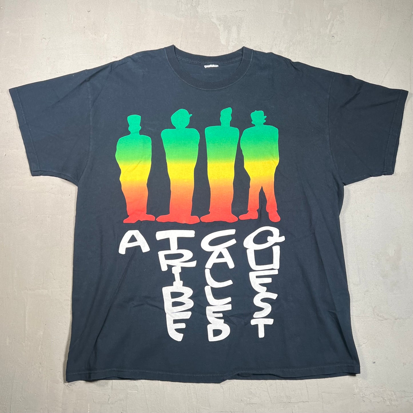 Y2K A Tribe Called Quest 4 Guys Posing Black Tee Size XL USED v13673