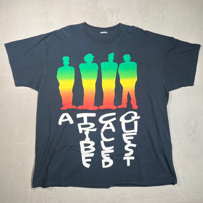 Y2K A Tribe Called Quest 4 Guys Posing Black Tee Size XL USED v13673