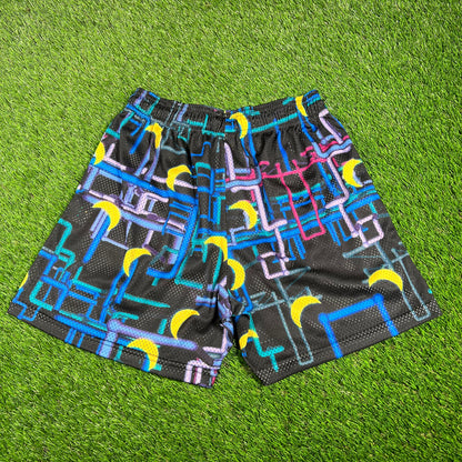 Eric Emanuel Bus Seating Pattern Black Shorts Size Large USED x14750