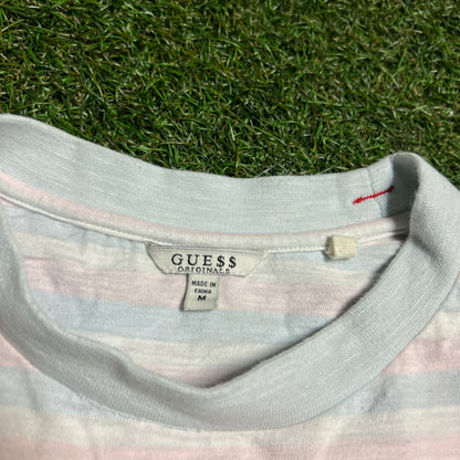 Guess Asap Rocky Pink/Blue Stripped Tee Size Medium USED x14130